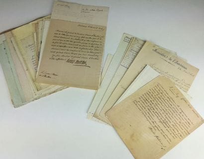 FIRST RESTORATION. - Set of 14 letters and...