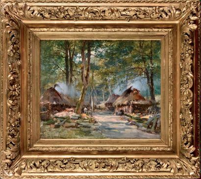 Gabriel Edouard THURNER (1840-1907) Les Charbonniers...