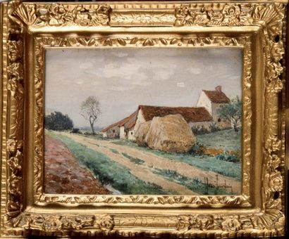 Henri JOURDAIN (1864-1931) La ferme Huile...