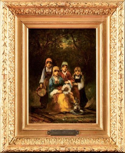 Camille MAGNUS (1850-?) Jeunes musiciennes...