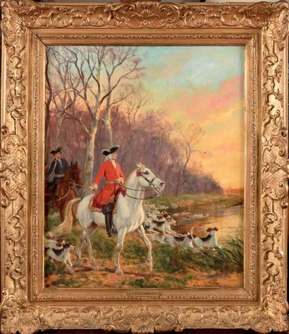 Raymond DESVARREUX (1876-1961) Chasse à courre...