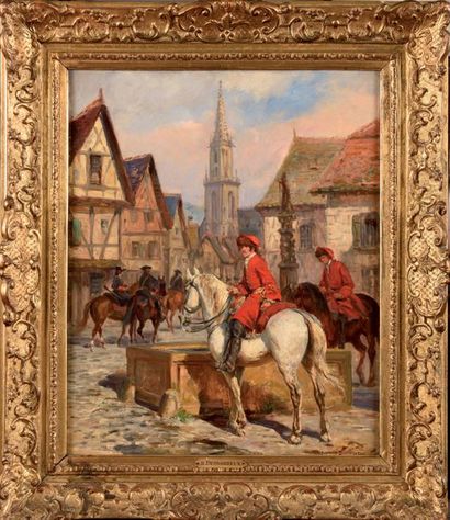 Raymond DESVARREUX (1876-1961) La halte des...