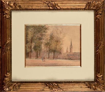 Maurice COURANT (1847-1926) Scène de port...