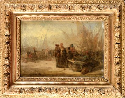 Adolphe COUVELEY (1802-1867) Scènes de pêcheurs...