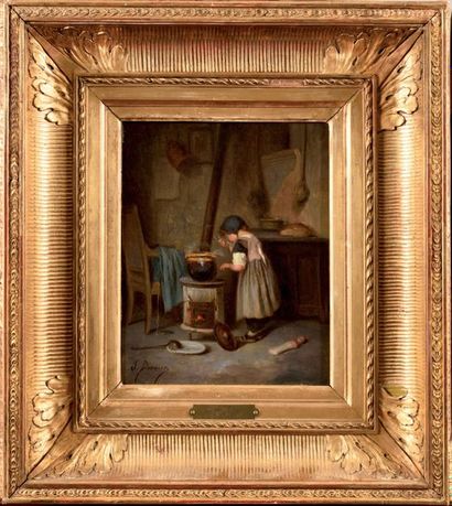 Jules DEVAUX (1837 - ?) La petite cuisinière...
