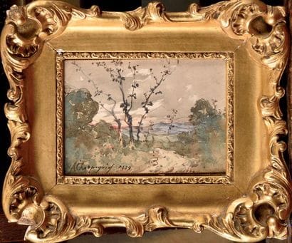Henri Joseph HARPIGNIES (1819-1916)
Saint-Privé
Aquarelle...