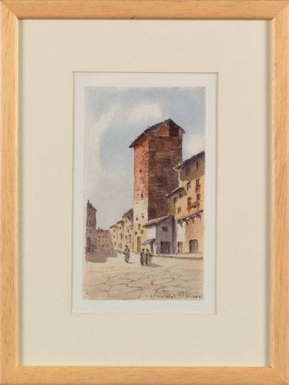 Frans VERVLOET (1795-1872) Florence Aquarelle...