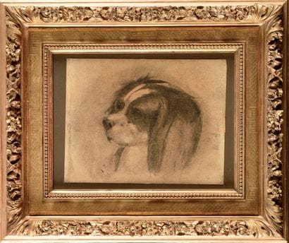 Hippolyte FLANDRIN (1809-1864) Etude de chien...