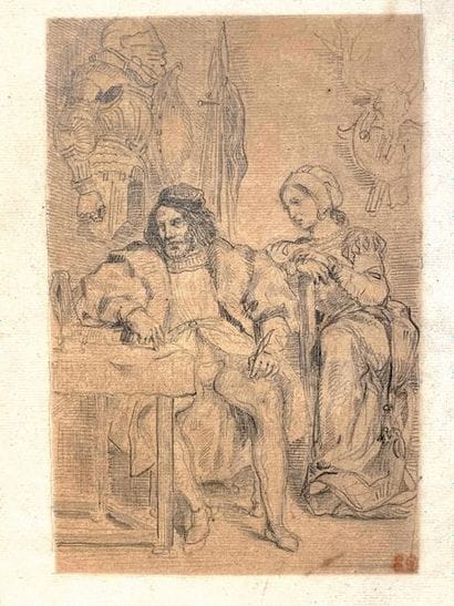 Eugène DELACROIX (1798-1863) Goetz écrivant...