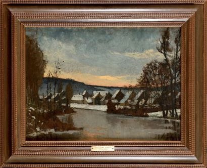 Guillaume VOGELS (1836-1896) Village enneigé...