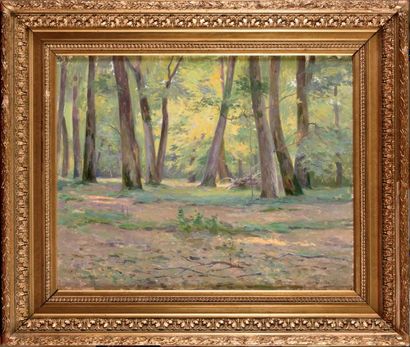 Gustave LEMAITRE (1860-1920) Sous bois Huile...