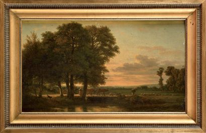 Nicolas RENIE (1808-?) Bergers et troupeau,...