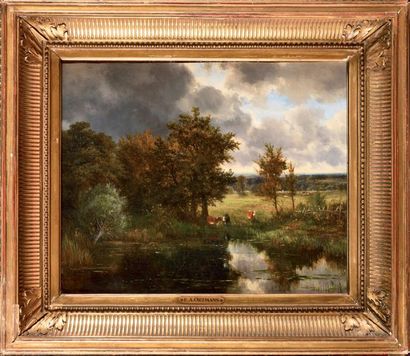 François Auguste ORTMANS (1826-1884) Paysage...