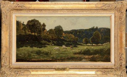 Henri-Joseph HARPIGNIES (1819-1916)
Vaches...