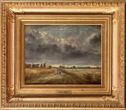 Georges MICHEL (1763-1843) Paysage au moulins...
