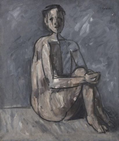 DUILIO BARNABE (1914-1961) « Nu accroupi,...