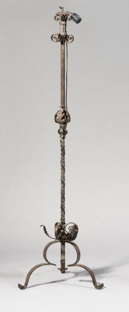 WORK OF THE 1950's Wrought iron floor lamp...