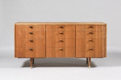WORK OF THE 1950's Large oak veneer chest...
