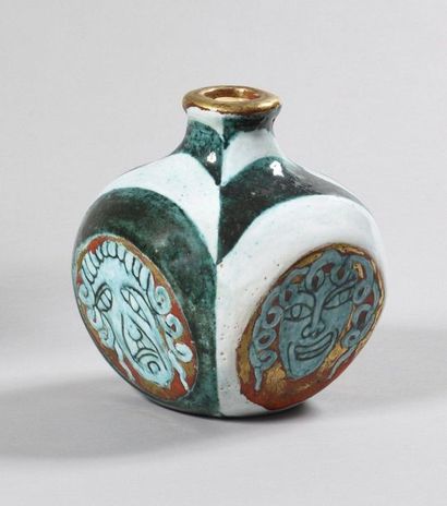 EDOUARD CAZAUX (1889-1974) Ceramic vase pierced...