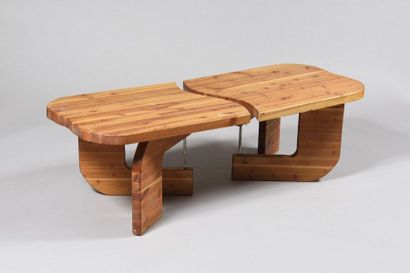 WORK OF THE 1970's Coffee table in thick...