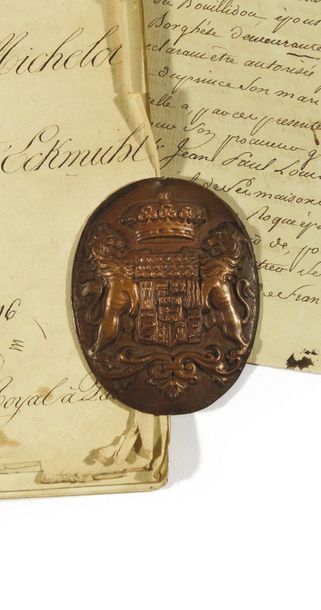 Property plaque with the arms of the Dukes...