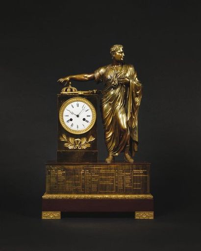 Gilded bronze clock, representing the emperor...