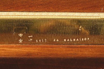 Rare regulator in mahogany veneer and gilded...