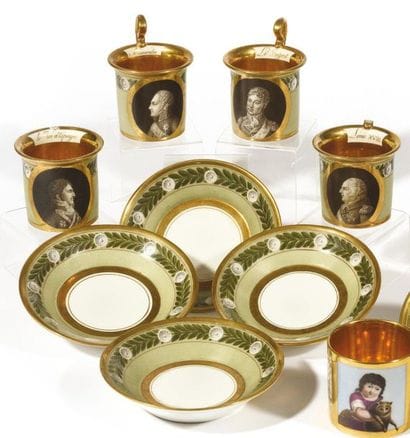 PARIS Four jasmine-shaped cups and their...