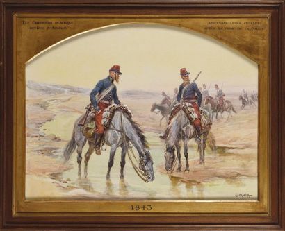 Alphonse LALAUZE (1872-1936) Les chasseurs...