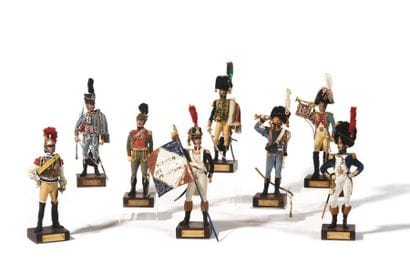Marcel RIFFET Suite of eight figurines in...