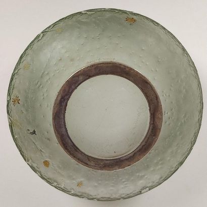 DAUM NANCY Glass bowl in frosted, enamelled...