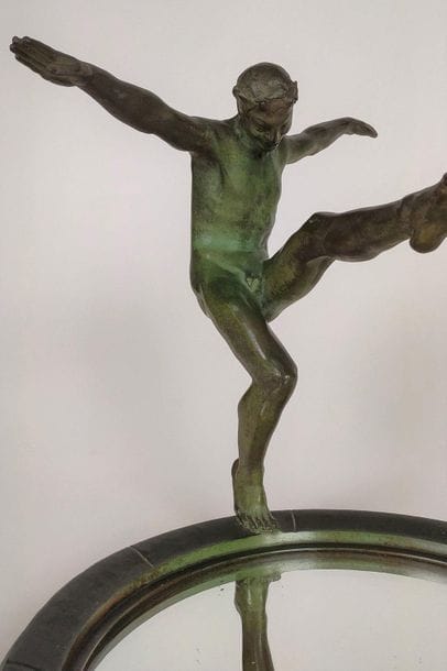 Eugène PIRON (1875-1928) Frog fauna. Bronze...