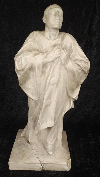 André César VERMARE (1869-1949) Pierrot Sculpture...