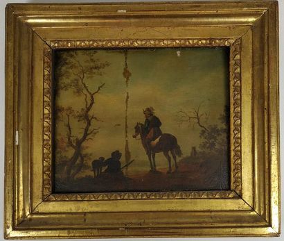 18th century FLAMANDE SCHOOL Horsemen near...