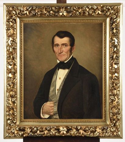 XIXth century FOREIGN SCHOOL Portraits of...