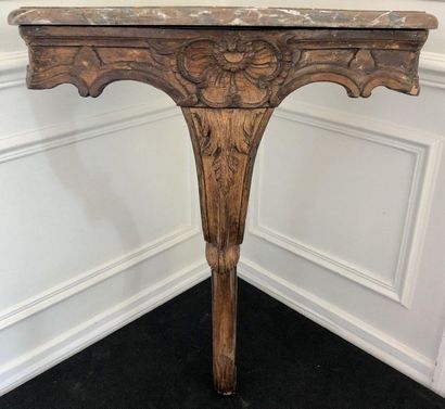 CONSOLE d'alcôve en chêne mouluré et sculpté,...