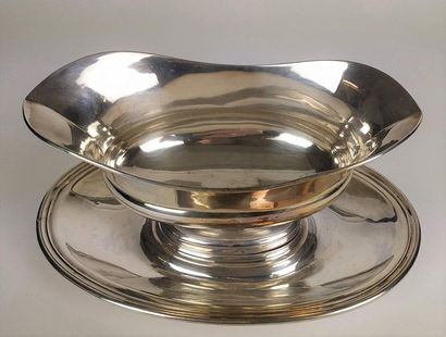 SAUCIERE helmet on its frame in plain silver...