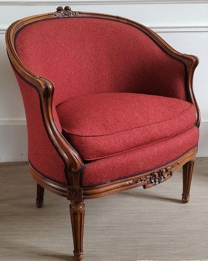 PAIR OF CHERRY BERGERES with a gondola backrest...