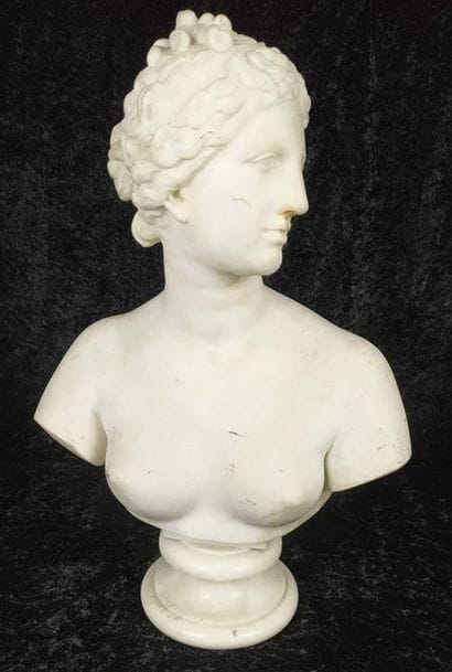AFTER THE ANTIQUE Bust of Diana White marble...