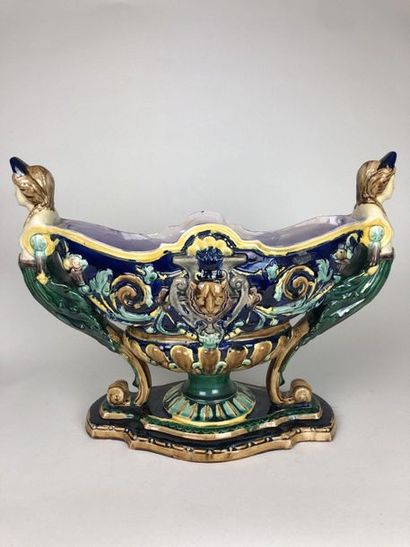 GARDEN in polychrome ceramic with enamelled...