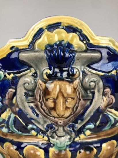 GARDEN in polychrome ceramic with enamelled...