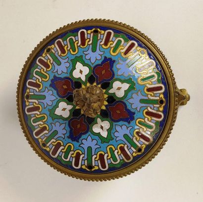 Gilt bronze covered and chiselled box decorated...