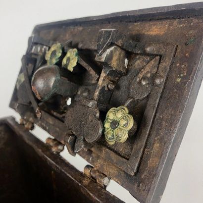 Wrought iron and polychrome plated CASE....