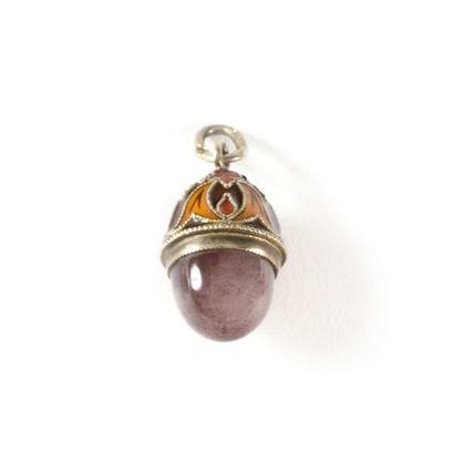 Egg-shaped pendant 

Silver, cloisonné enamel,...