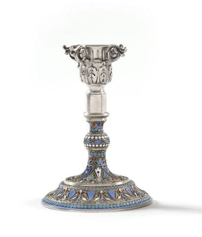 CANDLE by SAZIKOV

Silver, cloisonné enamel

Punches:...