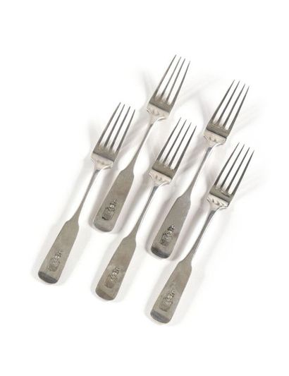 LOT of 5 FORKS

Silver, chasing

Punches:...