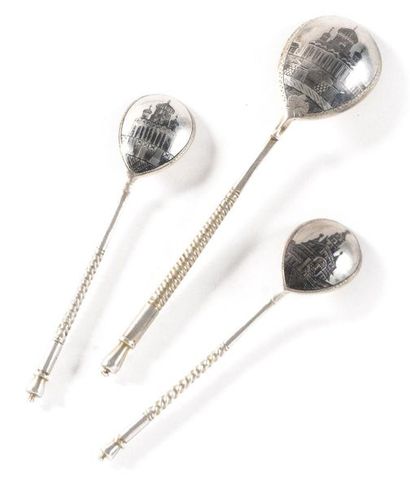 THREE SPOONS with views of Moscow

Silver,...