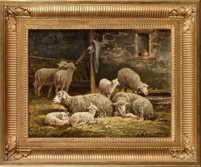 Charles Ferdinand CERAMANO (1829-1909) Sheep...