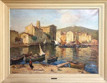 Merio AMEGLIO (1897-1970) Les Martigues Oil...