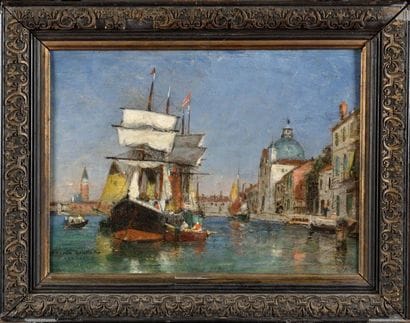 Gaston ROULLET (1847-1925) Les voiles blanches...